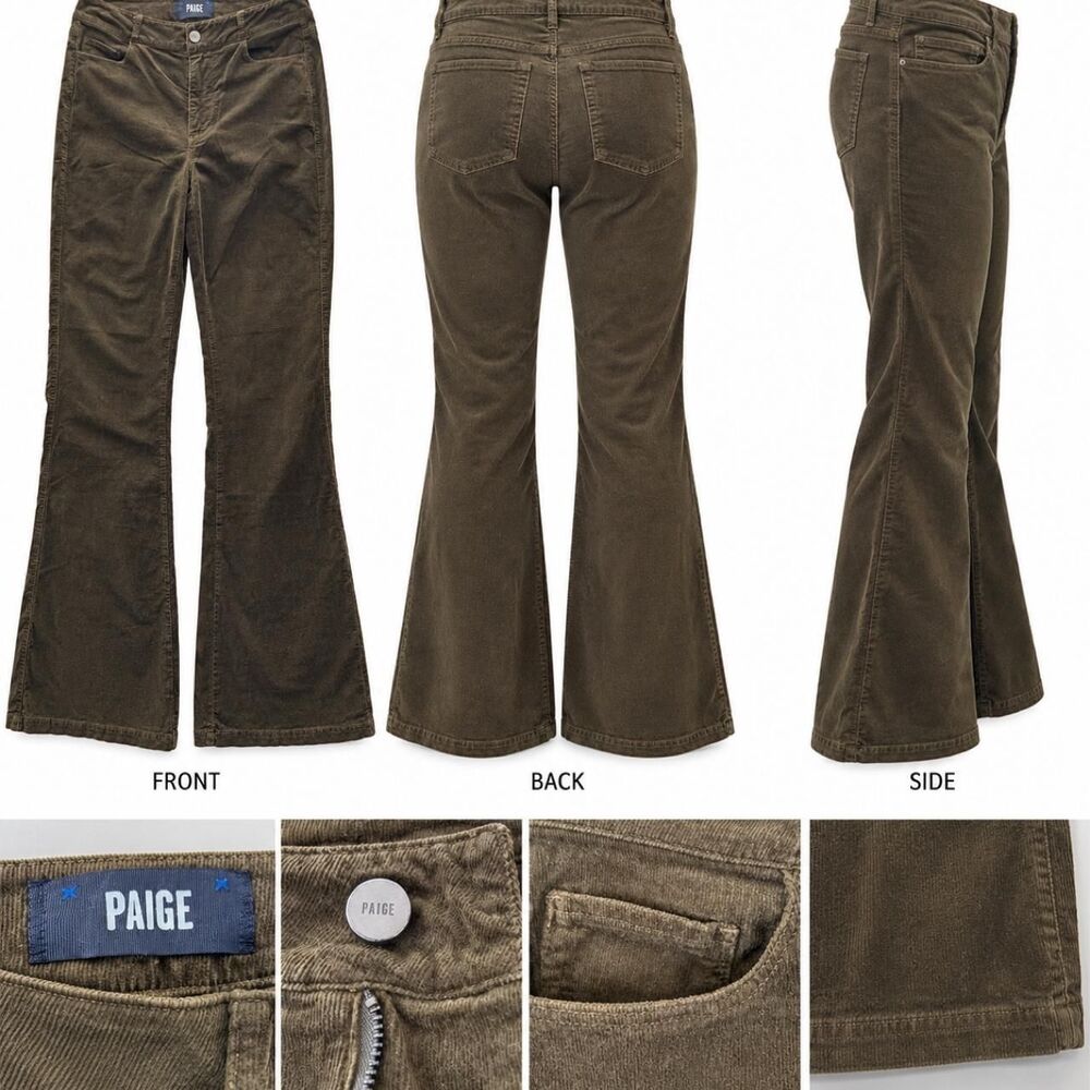 Paige Women's Brown and Green Trousers